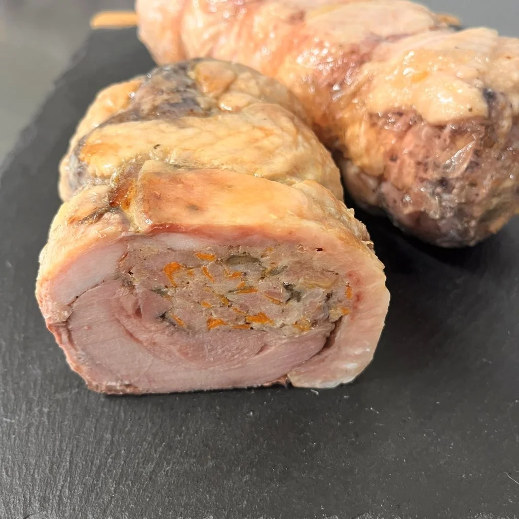 Kalakutienos keptas vyniotinis su grybais